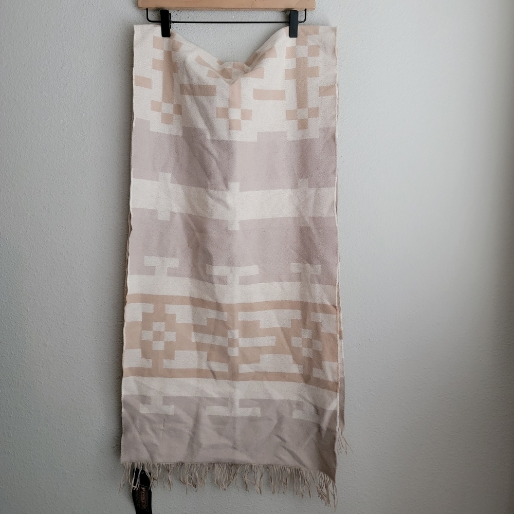 Pendleton Fringed Scarf in Painted Hill Sand NEW